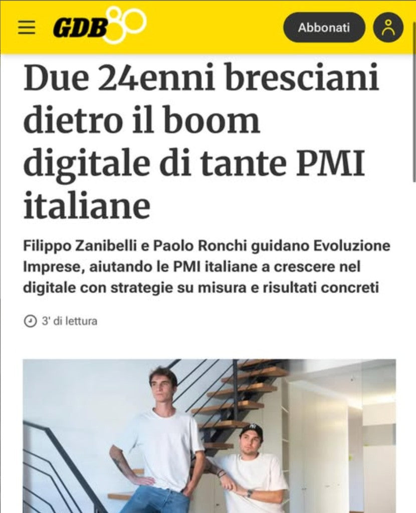 Articolo del Giornale di Brescia su Evoluzione Imprese